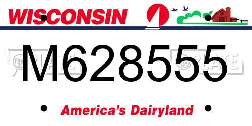M628555 Wisconsin License Plate