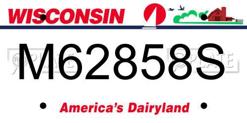 M62858S Wisconsin License Plate