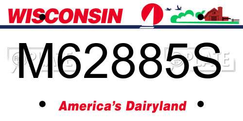 M62885S Wisconsin License Plate