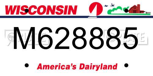 M628885 Wisconsin License Plate