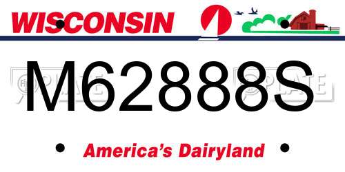 M62888S Wisconsin License Plate