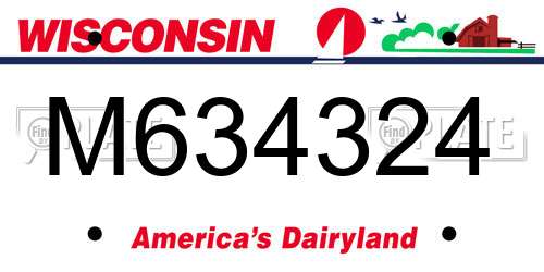 M634324 Wisconsin License Plate