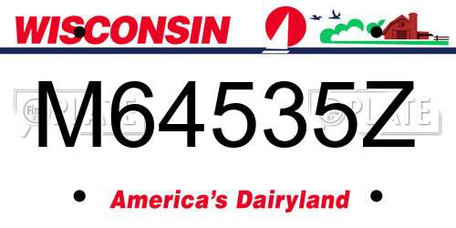 M64535Z Wisconsin License Plate