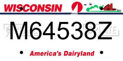 M64538Z Wisconsin License Plate