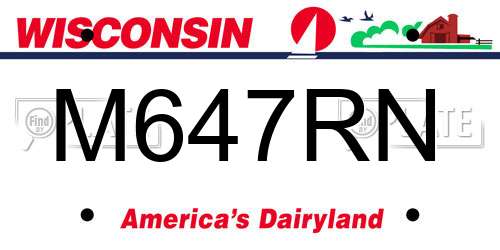 M647RN Wisconsin License Plate