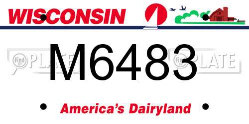 M6483 Wisconsin License Plate