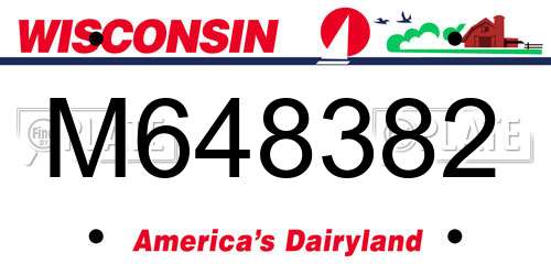 M648382 Wisconsin License Plate