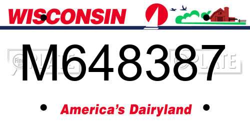 M648387 Wisconsin License Plate