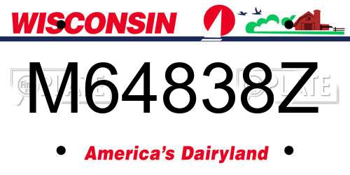 M64838Z Wisconsin License Plate