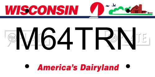 M64TRN Wisconsin License Plate