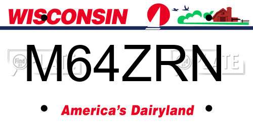 M64ZRN Wisconsin License Plate