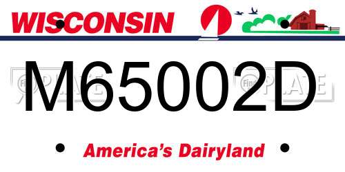 M65002D Wisconsin License Plate
