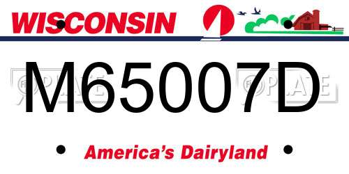 M65007D Wisconsin License Plate