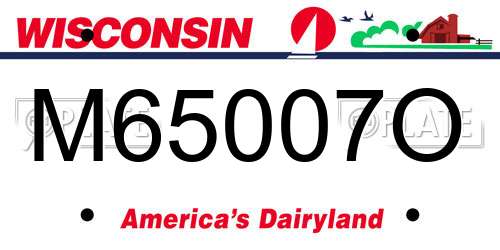 M65007O Wisconsin License Plate