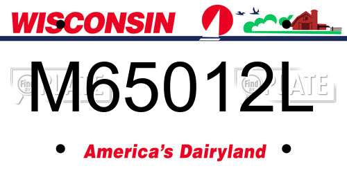 M65012L Wisconsin License Plate