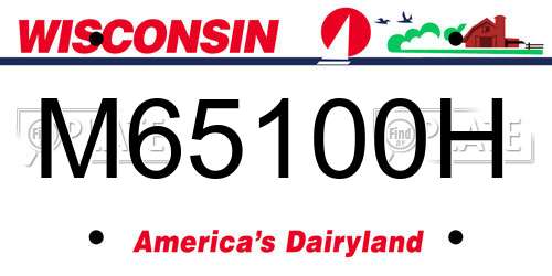 M65100H Wisconsin License Plate