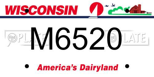 M6520 Wisconsin License Plate