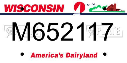 M652117 Wisconsin License Plate