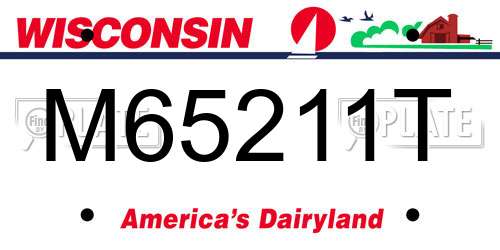 M65211T Wisconsin License Plate