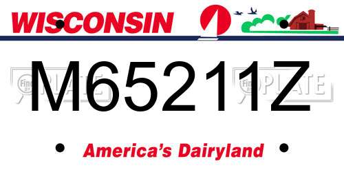 M65211Z Wisconsin License Plate