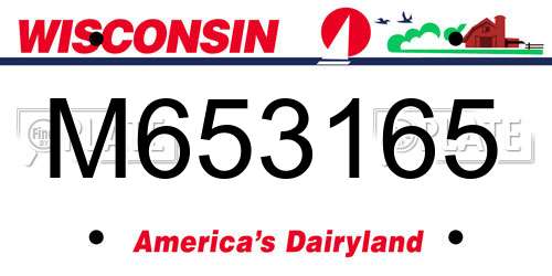 M653165 Wisconsin License Plate