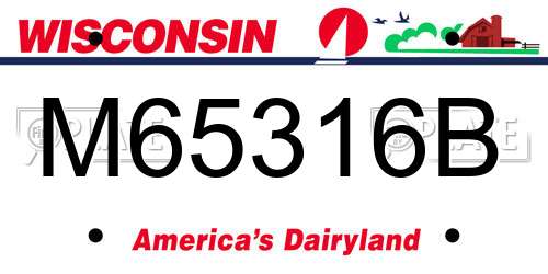 M65316B Wisconsin License Plate