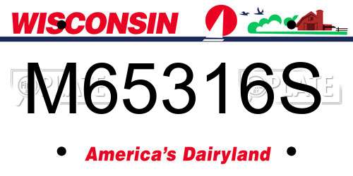 M65316S Wisconsin License Plate