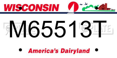 M65513T Wisconsin License Plate