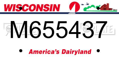 M655437 Wisconsin License Plate