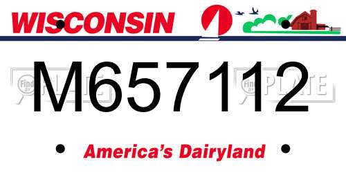 M657112 Wisconsin License Plate