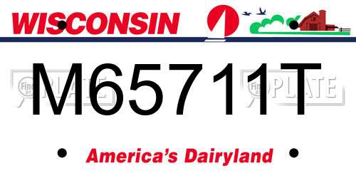 M65711T Wisconsin License Plate