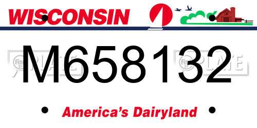 M658132 Wisconsin License Plate