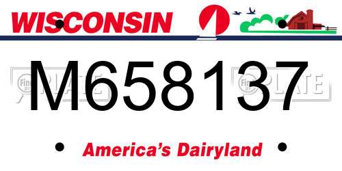 M658137 Wisconsin License Plate