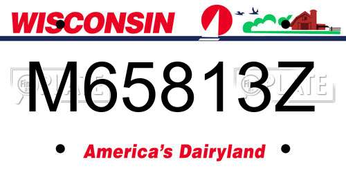 M65813Z Wisconsin License Plate