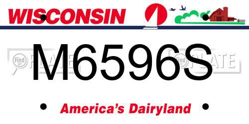 M6596S Wisconsin License Plate