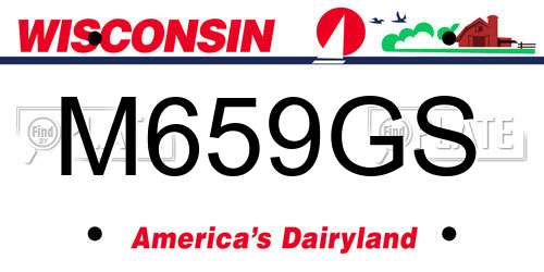 M659GS Wisconsin License Plate