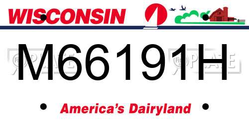M66191H Wisconsin License Plate