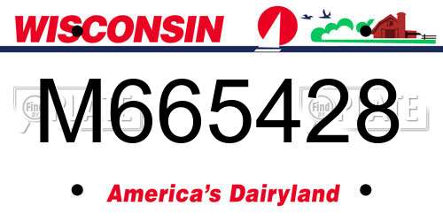M665428 Wisconsin License Plate