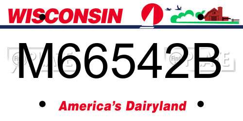 M66542B Wisconsin License Plate