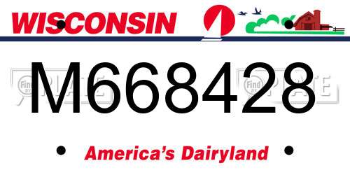 M668428 Wisconsin License Plate