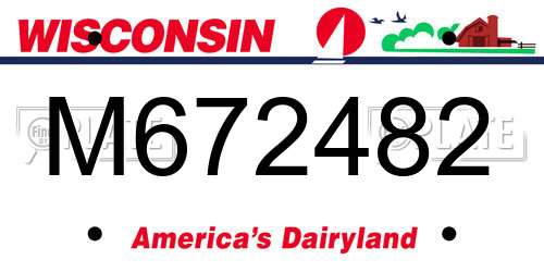 M672482 Wisconsin License Plate