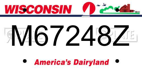 M67248Z Wisconsin License Plate