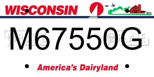 M67550G Wisconsin License Plate