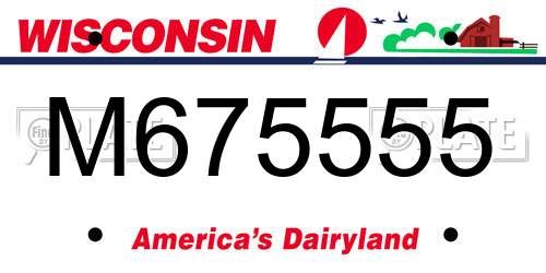 M675555 Wisconsin License Plate