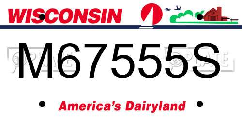 M67555S Wisconsin License Plate