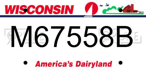 M67558B Wisconsin License Plate