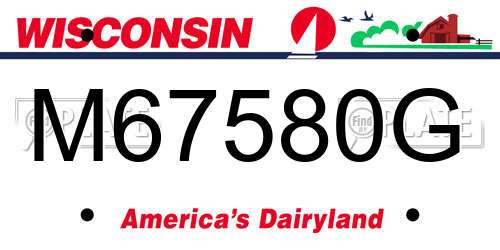M67580G Wisconsin License Plate