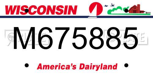 M675885 Wisconsin License Plate