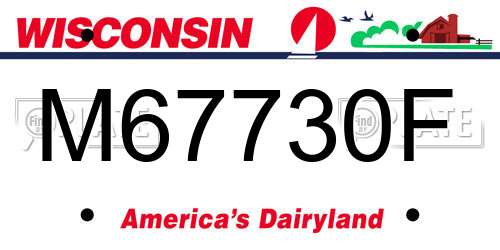 M67730F Wisconsin License Plate
