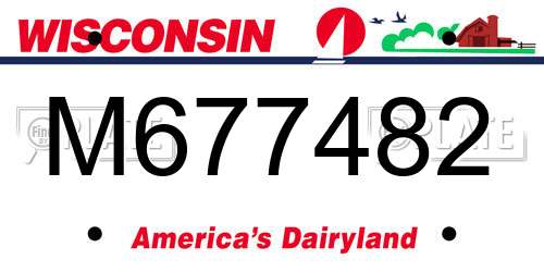 M677482 Wisconsin License Plate